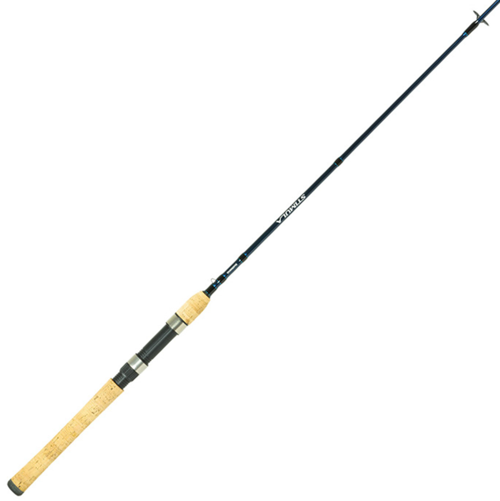 Fishing rod with cork handle on a white background