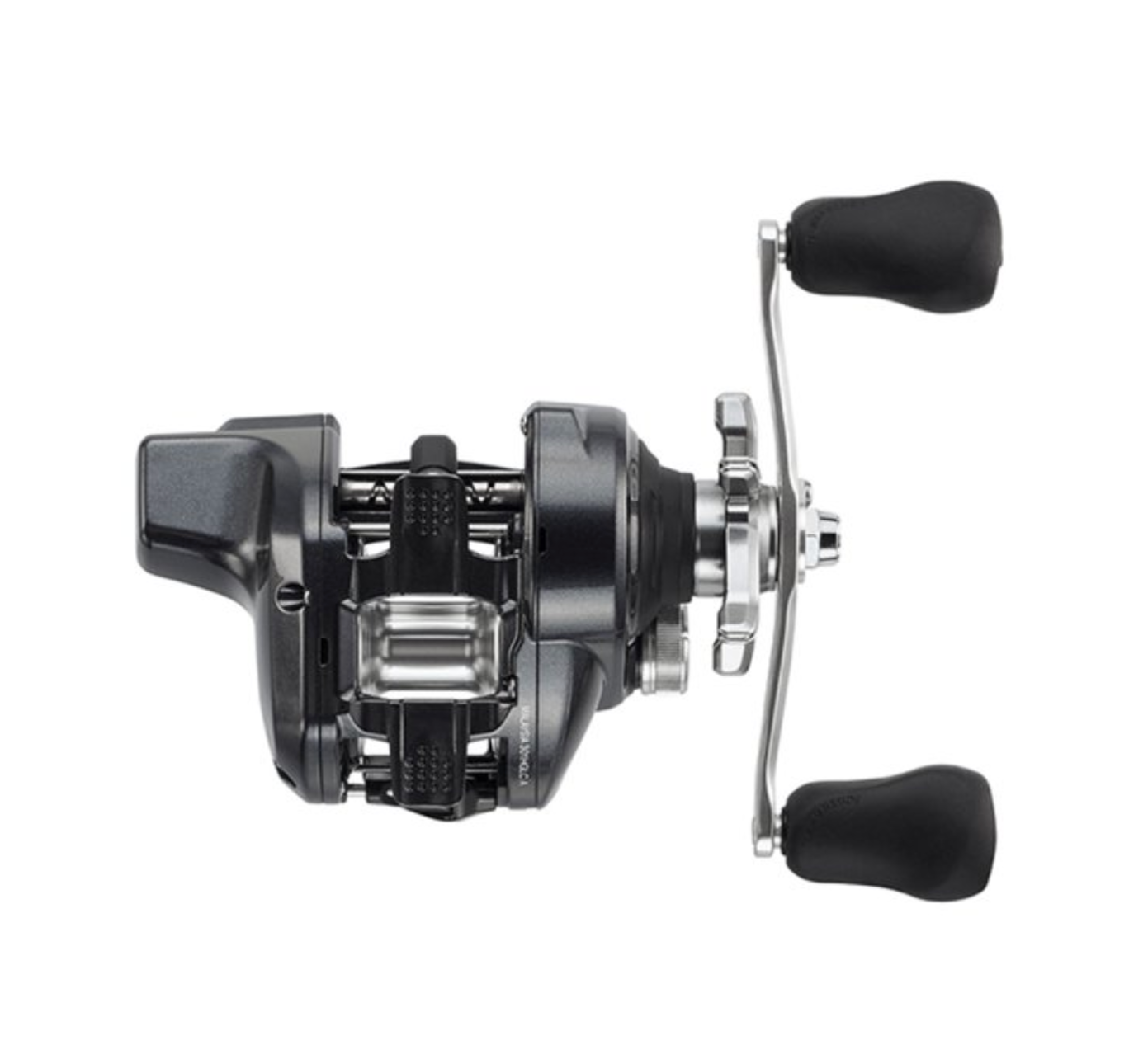 Fishing reel with a white background