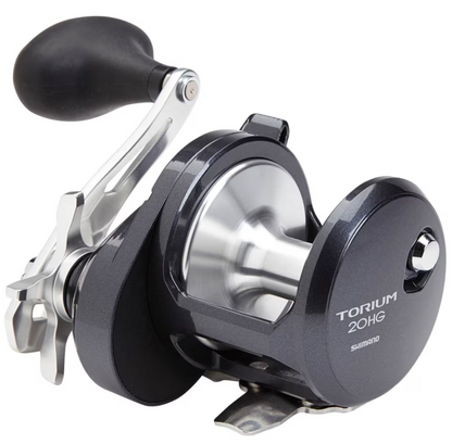 Fishing reel with 'TORIUM 20HG' branding on a white background