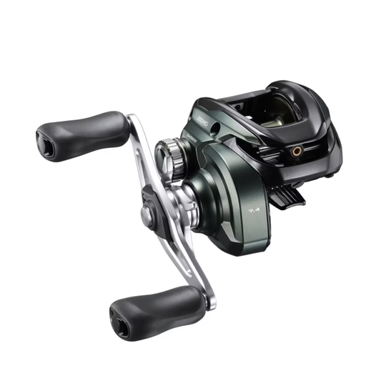 Fishing reel with a white background