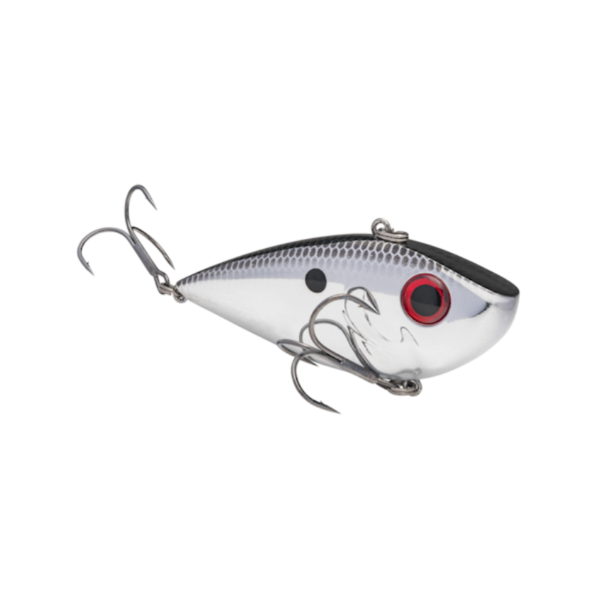 STRIKE KING RED EYED SHAD TUNGSTEN 1/2 OZ 2 TAP CHROME BLACK