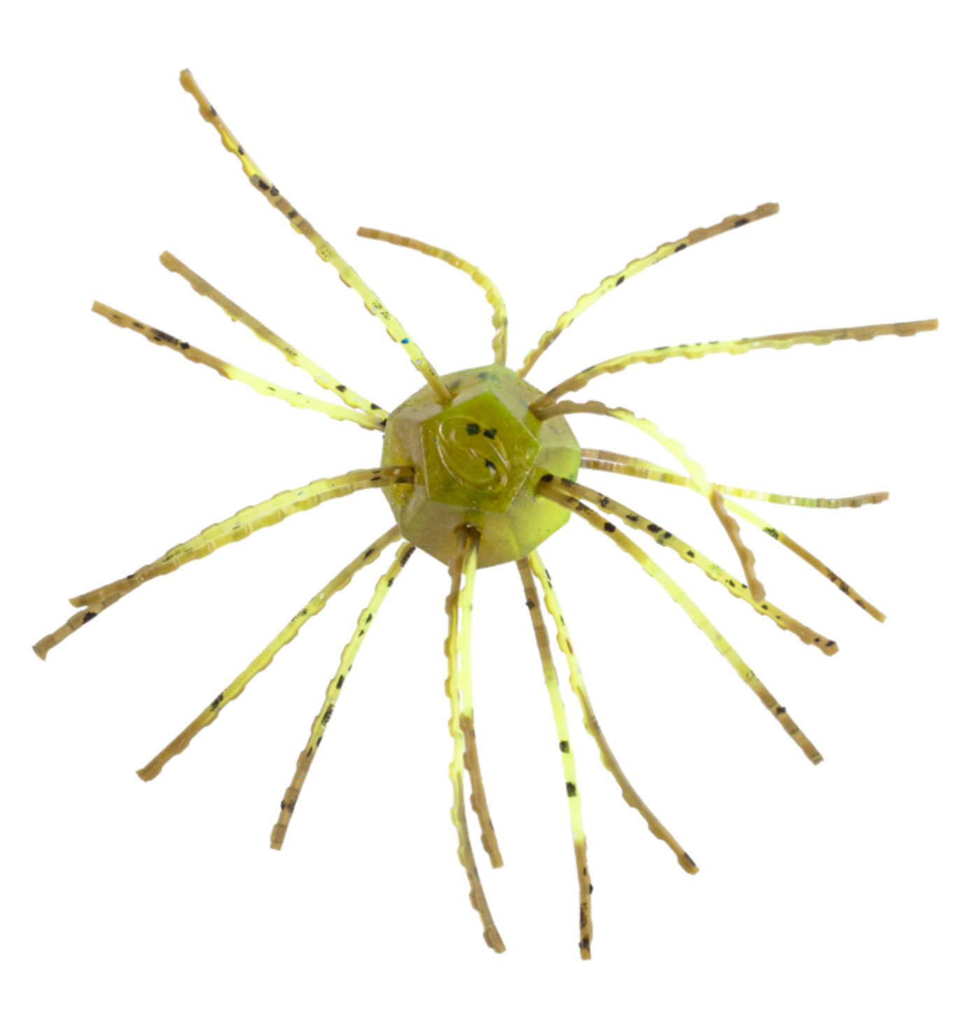 Yellow spiky ball on a white background
