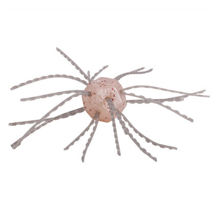 Decorative item resembling a sea urchin with spiky extensions on a white background