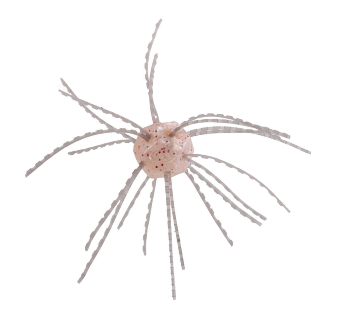 Decorative item resembling a spider with a round center on a white background