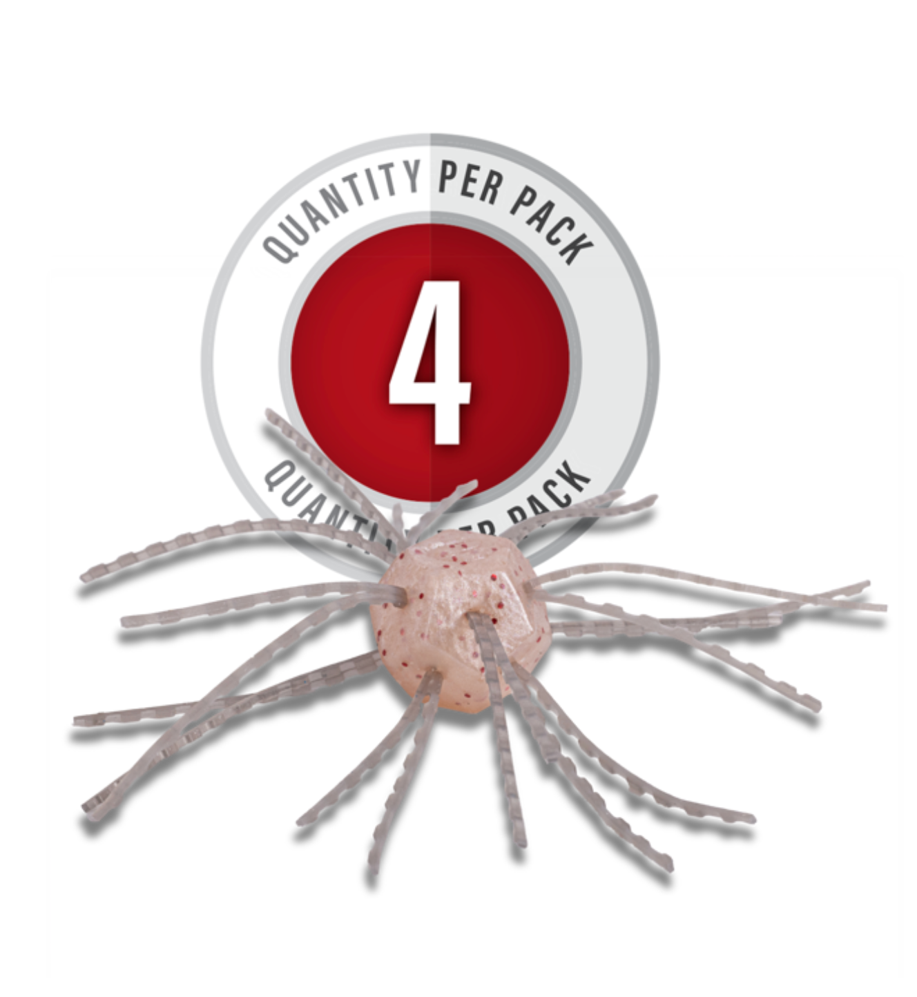 Decorative item with a red center and gray branches on a white background