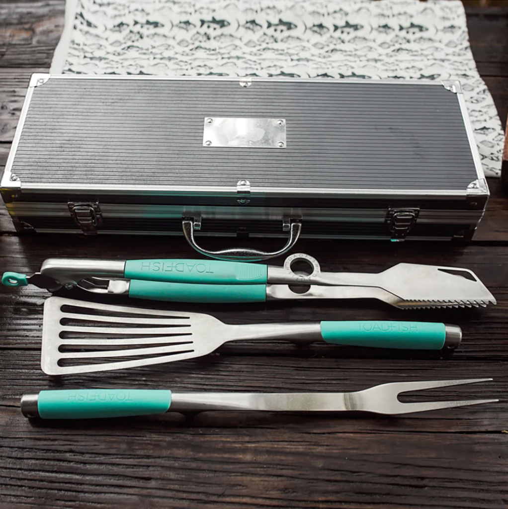 TOADFISH ULTIMATE GRILL SET + CASE - TONGS, SPATULA & FORK