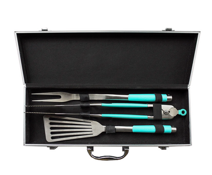 TOADFISH ULTIMATE GRILL SET + CASE - TONGS, SPATULA & FORK