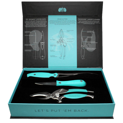 TOADFISH COASTAL KITCHEN COLLECTION - OYSTER KNIFE, SHRIMP CLEANER, CRAB CUTTER