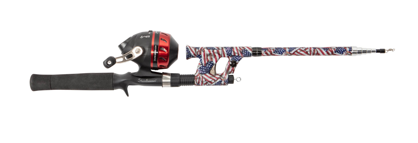 PROFISHIENCY TRAVEL USA FLAG SPINCAST COMBO 5'6"