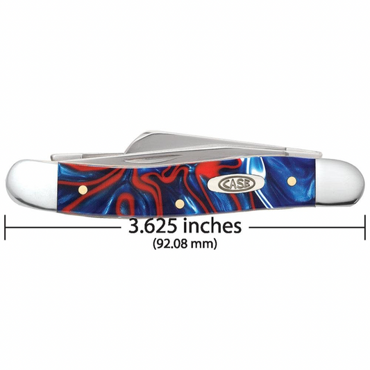 CASE STOCKMAN MEDIUM 3 5/8” KNIFE 3 BLADE - PATRIOTIC KIRINITE