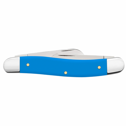 CASE STOCKMAN MEDIUM 3 5/8" 3 BLADE LIGHT BLUE SYNTHETIC