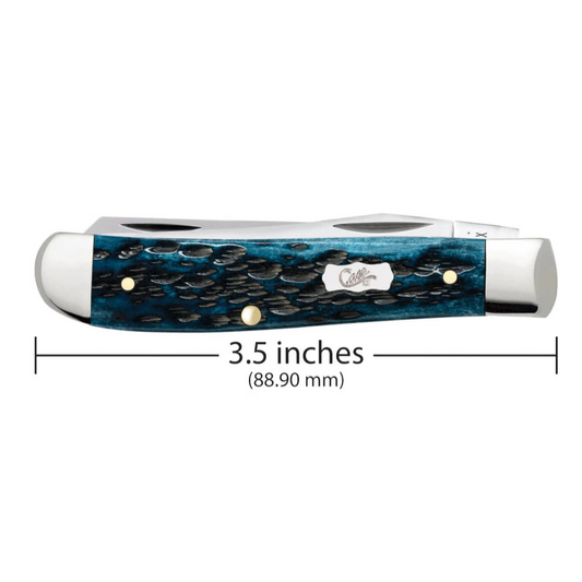 CASE TRAPPER MINI 2 BLADE 3.5" KNIFE - MEDITERRANEAN BLUE