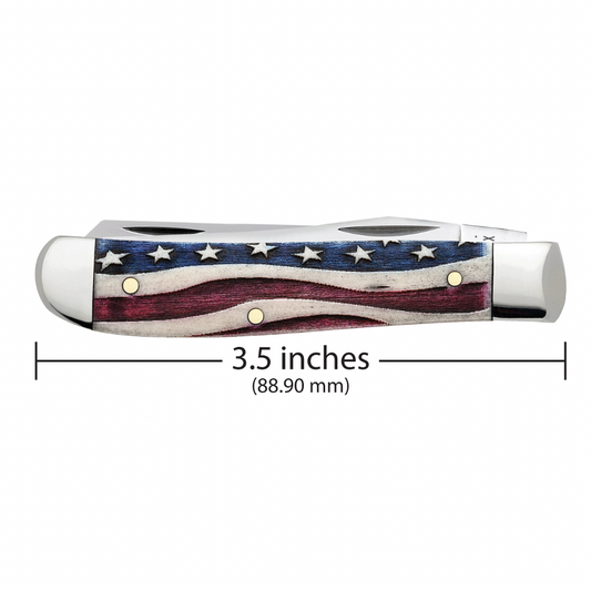 CASE TRAPPER MINI 2 BLADE 3.5" STAR SPANGLED BANNER