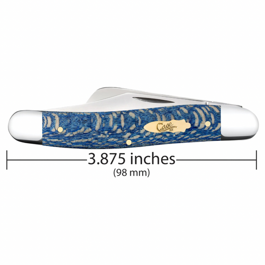 CASE STOCKMAN 3-BLADE 3 7/8" KNIFE - BLUE SYCAMORE WOOD