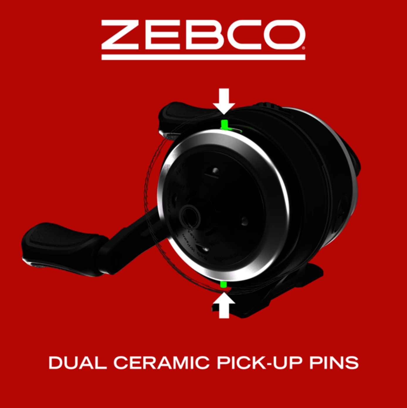 Fishing rod with reel on a white background