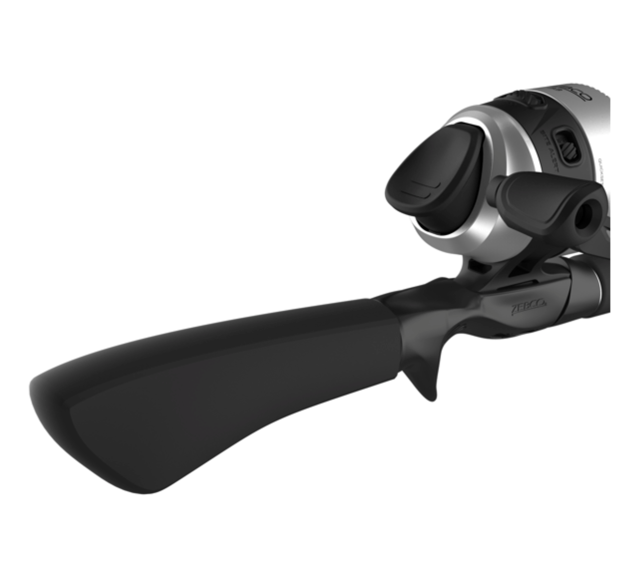 Fishing rod and reel combo on a white background