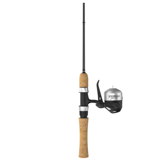 Fishing rod and reel set on a white background