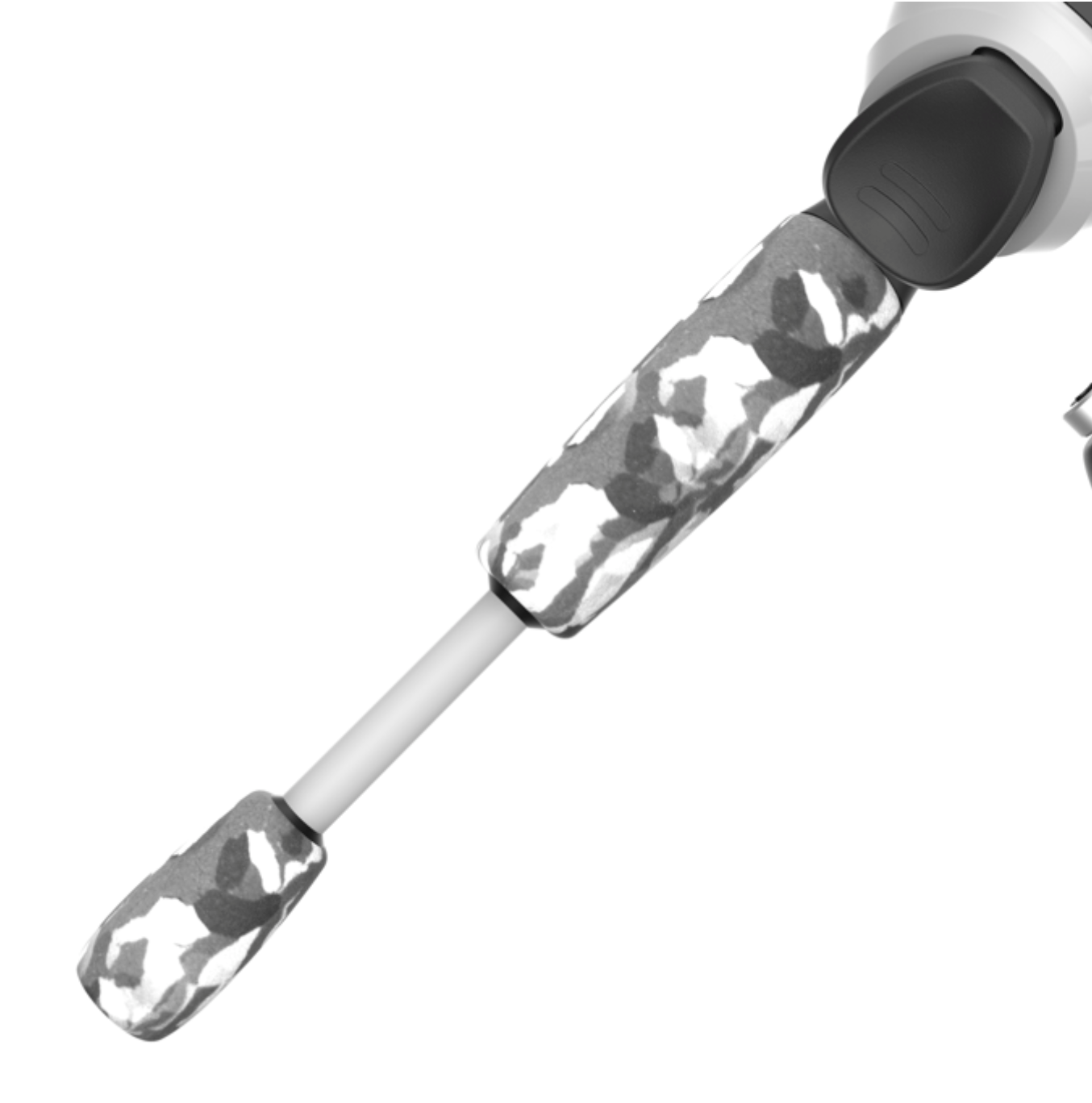 Fishing rod and reel set on a white background