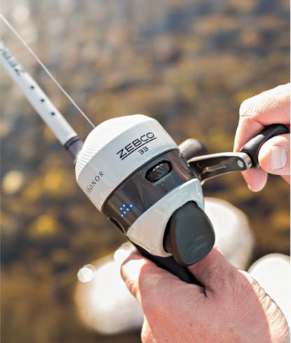 Fishing rod and reel set on a white background