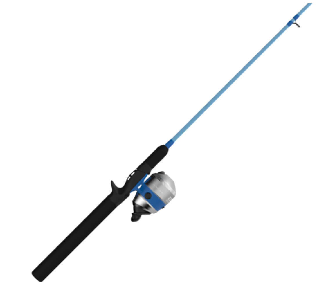 Fishing rod and reel set on a white background