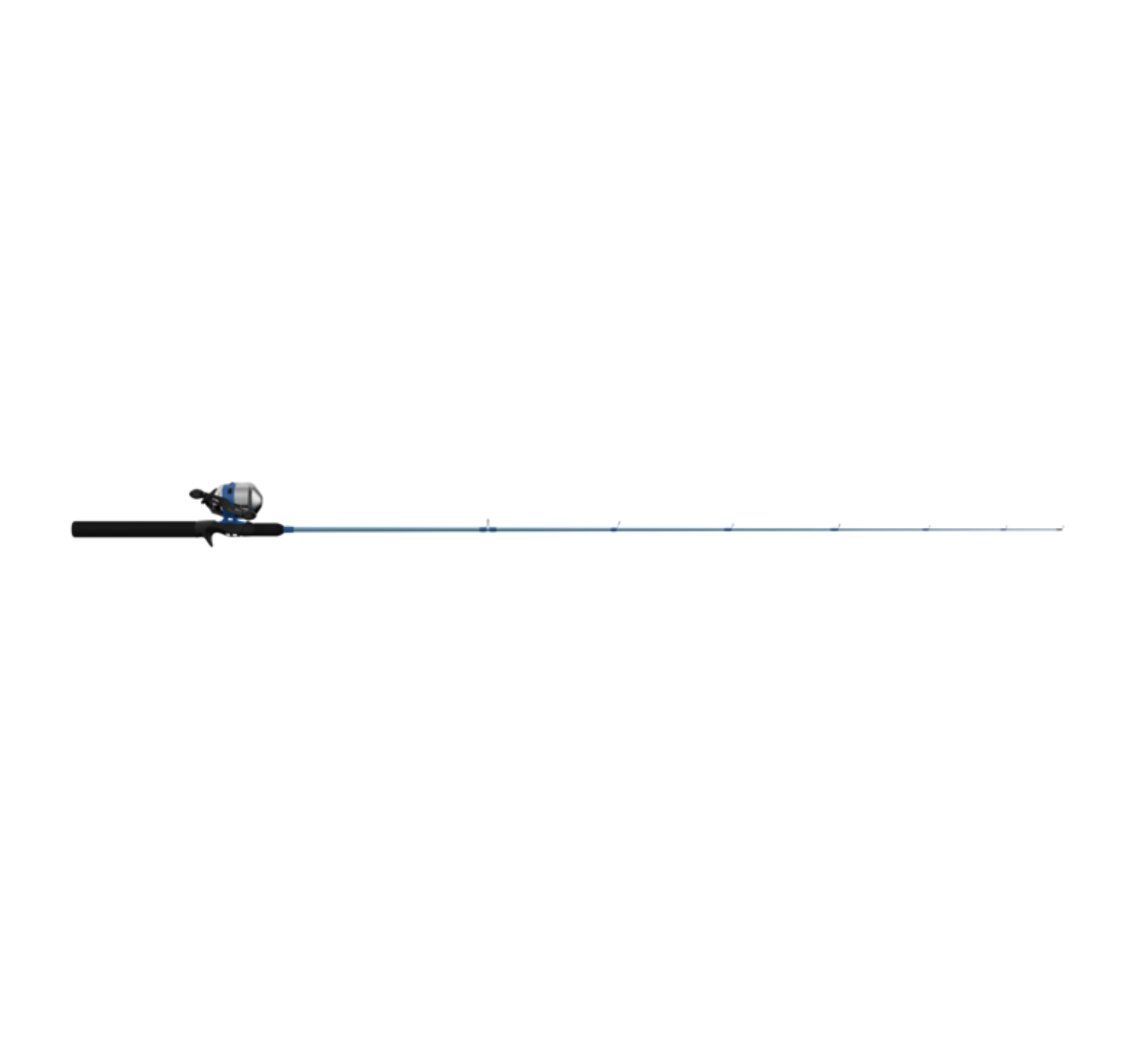 Fishing rod with reel on a white background