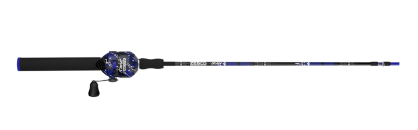 ZEBCO SPLASH ZFBLUE SPINCAST COMBO 8# 2PC M 6'