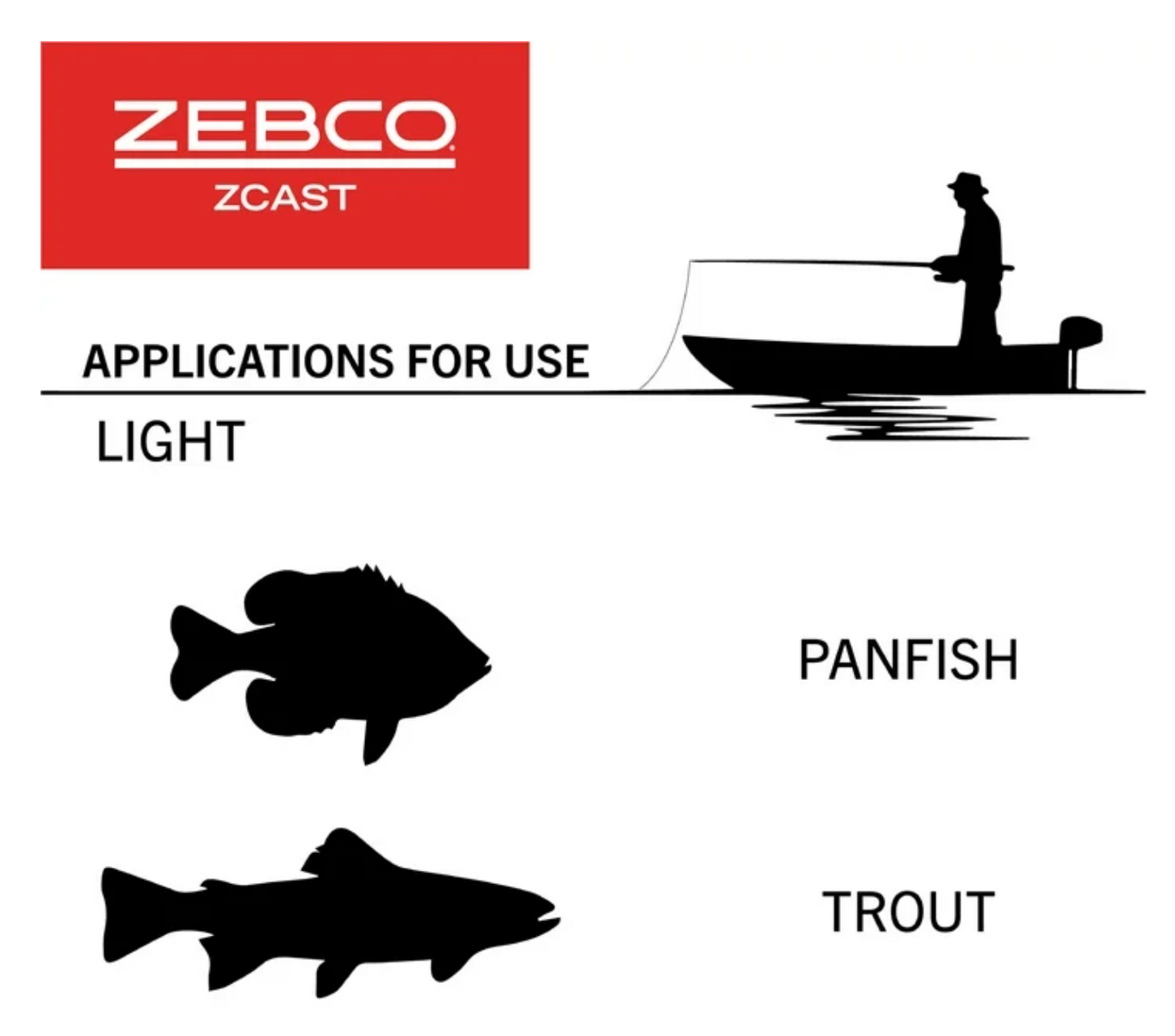 Fishing rod with red and black handle on a white background