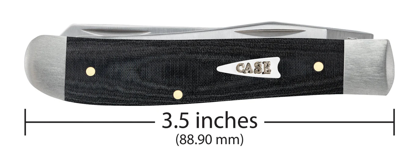 CASE TRAPPER MINI 2 BLADE 3.5" BLACK MICARTA