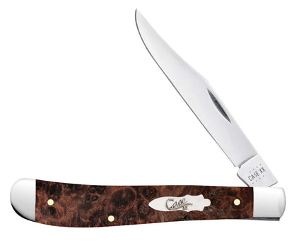 CASE SLIMLINE TRAPPER 1 BLADE 4 1/8" BROWN MAPLE BURL WOOD