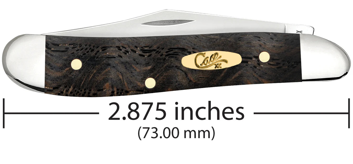 CASE PEANUT 2 BLADE 2 7/8" BLACK CURLY OAK