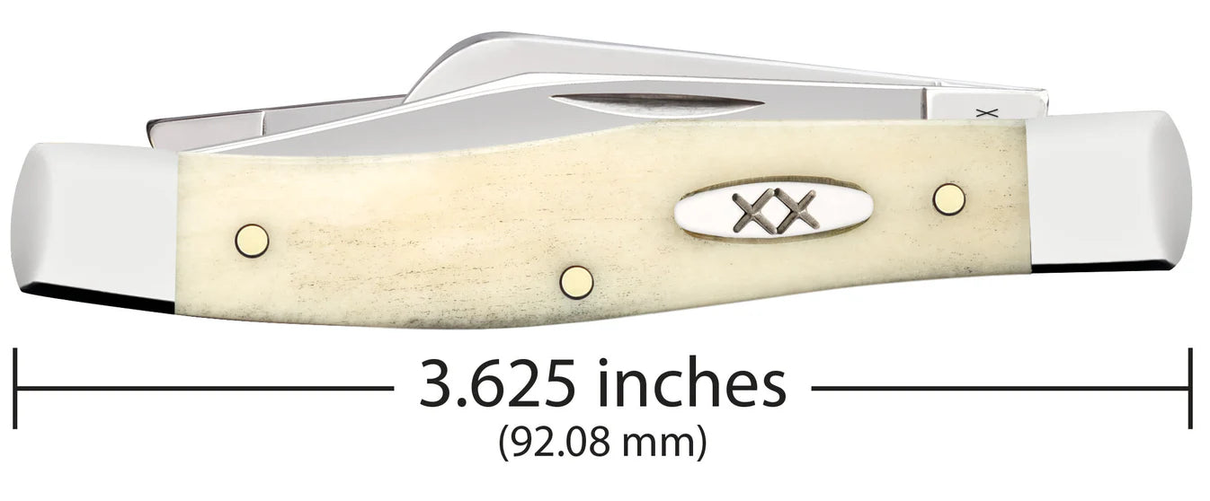 CASE STOCKMAN MEDIUM 3 BLADE 3 5/8" SMOOTH NATURAL BONE