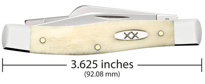 CASE STOCKMAN MEDIUM 3 BLADE 3 5/8" SMOOTH NATURAL BONE