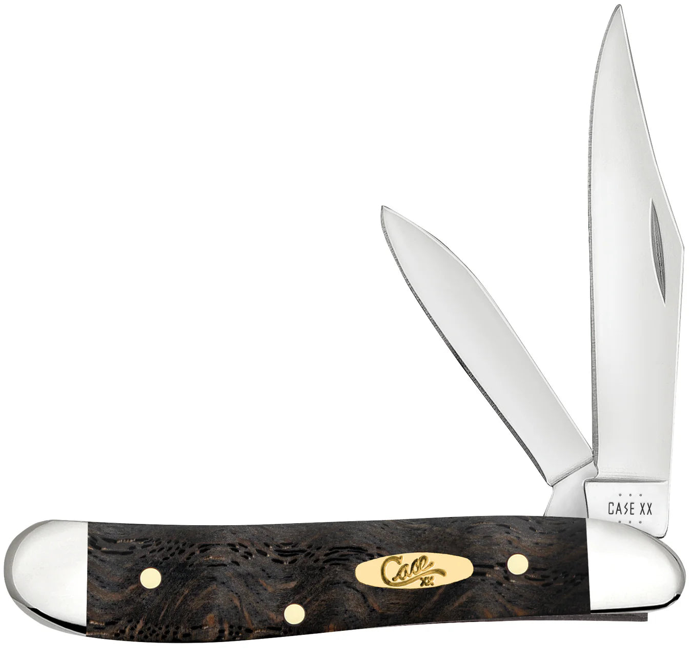 CASE PEANUT 2 BLADE 2 7/8" BLACK CURLY OAK