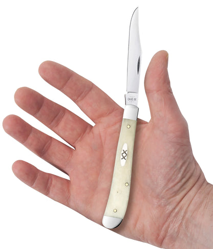 CASE SLIMLINE TRAPPER 1 BLADE 4 1/8" SMOOTH NATURAL BONE