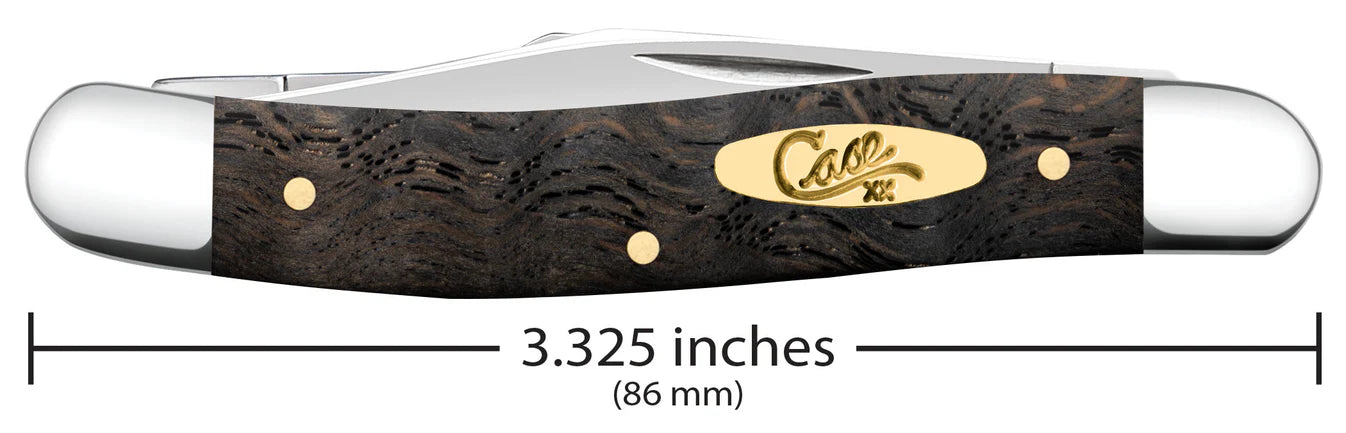 CASE STOCKMAN MEDIUM 3 BLADE 3 5/8" BLACK CURLY OAK