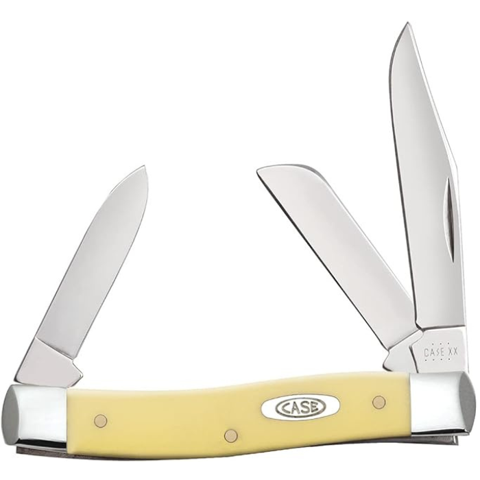 CASE MEDIUM STOCKMAN 3BLADE 3.5" YELLOW SYNTHETIC