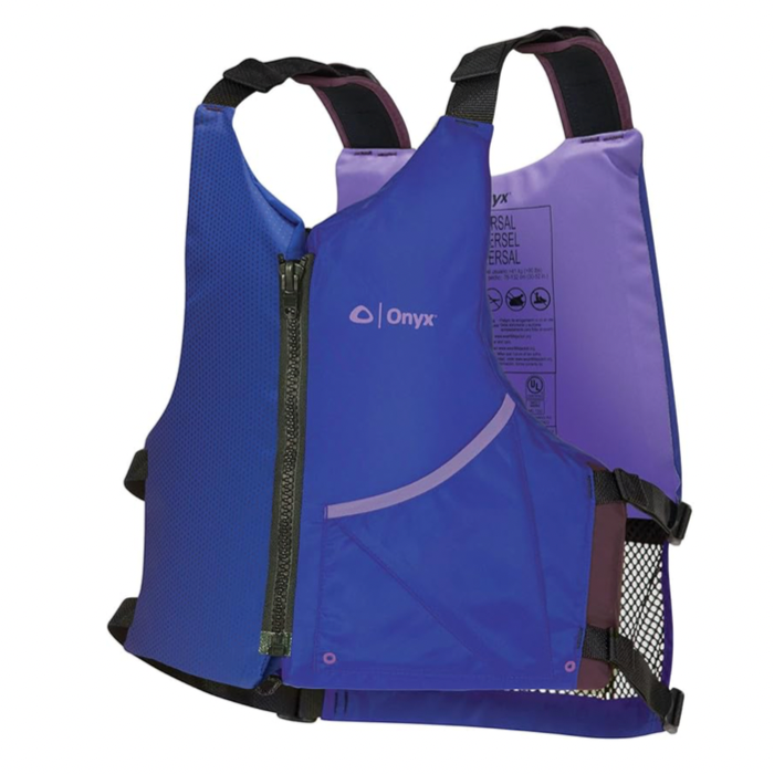 ONYX UNIVERSAL PADDLE PFD LIFE JACKET ADULT BLUE/PURPLE