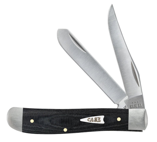 CASE TRAPPER MINI 2 BLADE 3.5" BLACK MICARTA