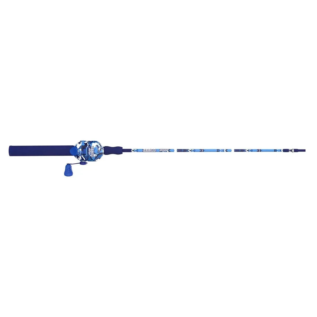 ZEBCO SPLASH TPBLUE SPINCAST COMBO 8# 2PC M 6'