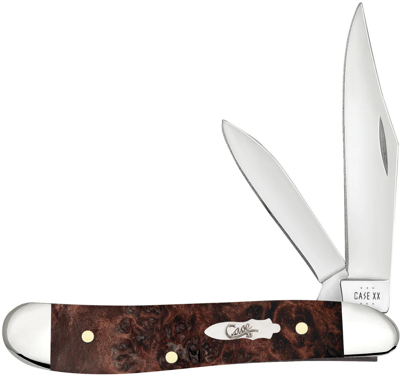 CASE PEANUT 2 BLADE 2 7/8" BROWN MAPLE BURL