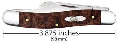 CASE STOCKMAN MEDIUM 3 BLADE 3 5/8" 6.5 MAPLE BURL WOOD