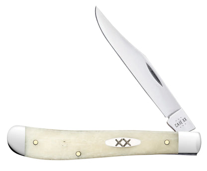 CASE SLIMLINE TRAPPER 1 BLADE 4 1/8" SMOOTH NATURAL BONE