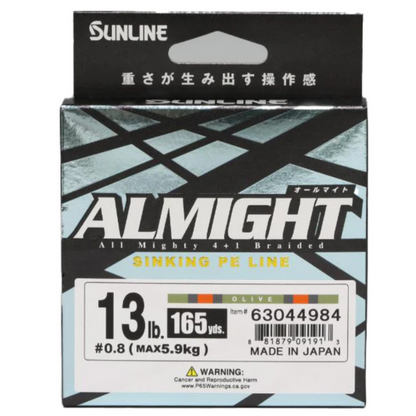 SUNLINE ALMIGHT MONOFILAMENT OLIVE CAMO 13LB 165YD LINE