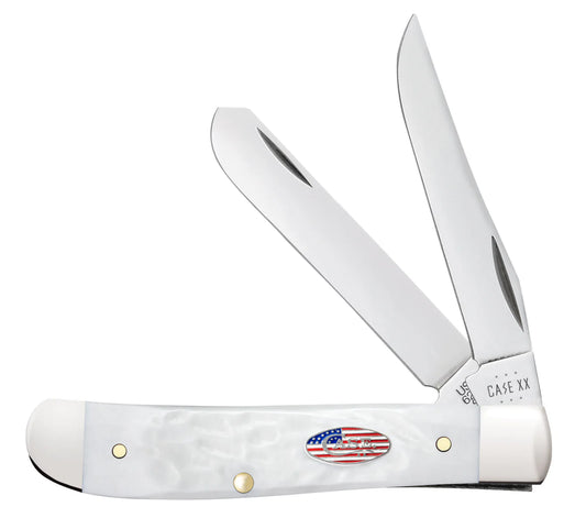 CASE TRAPPER MINI 2 BLADE 3.5" ROUGH WHITE