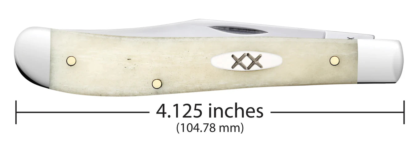 CASE SLIMLINE TRAPPER 1 BLADE 4 1/8" SMOOTH NATURAL BONE