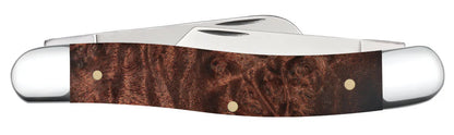 CASE STOCKMAN MEDIUM 3 BLADE 3 5/8" 6.5 MAPLE BURL WOOD