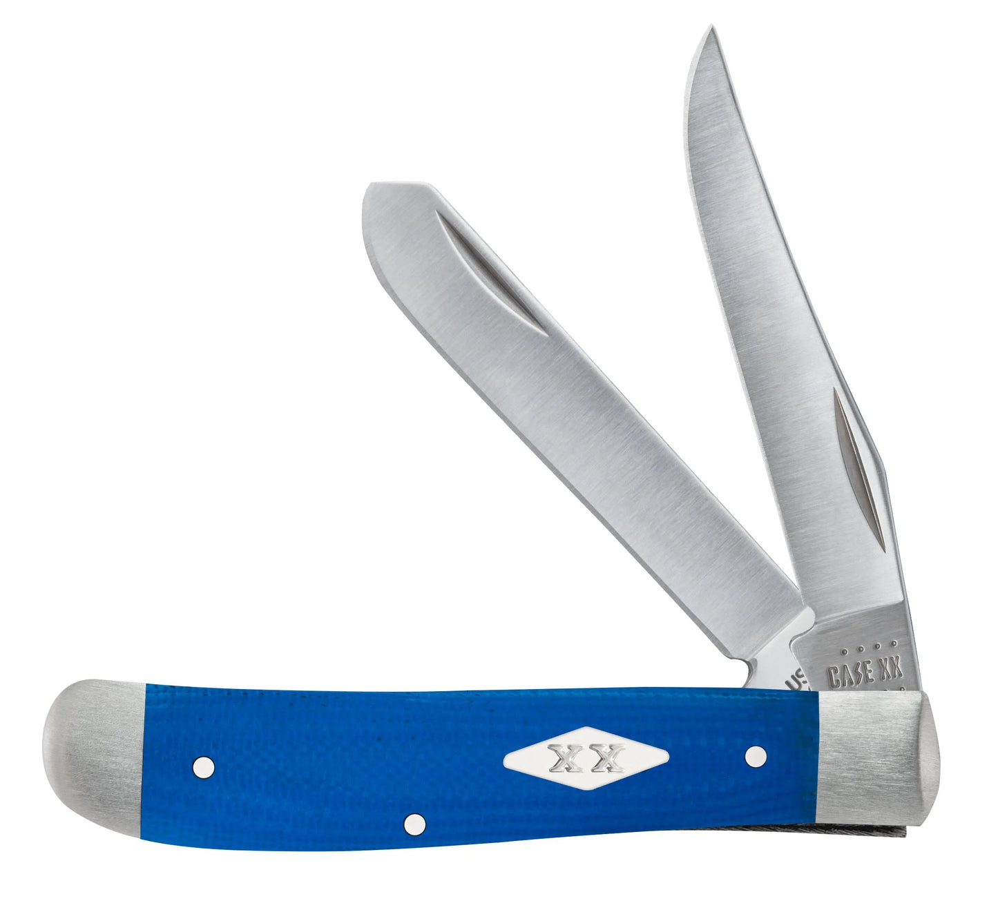 CASE MEDIUM TRAPPER 3 1/2" 2 BLADE BLUE G-10