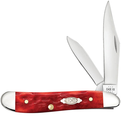 CASE PEANUT 2 BLADE 2 7/8" DARK RED BONE