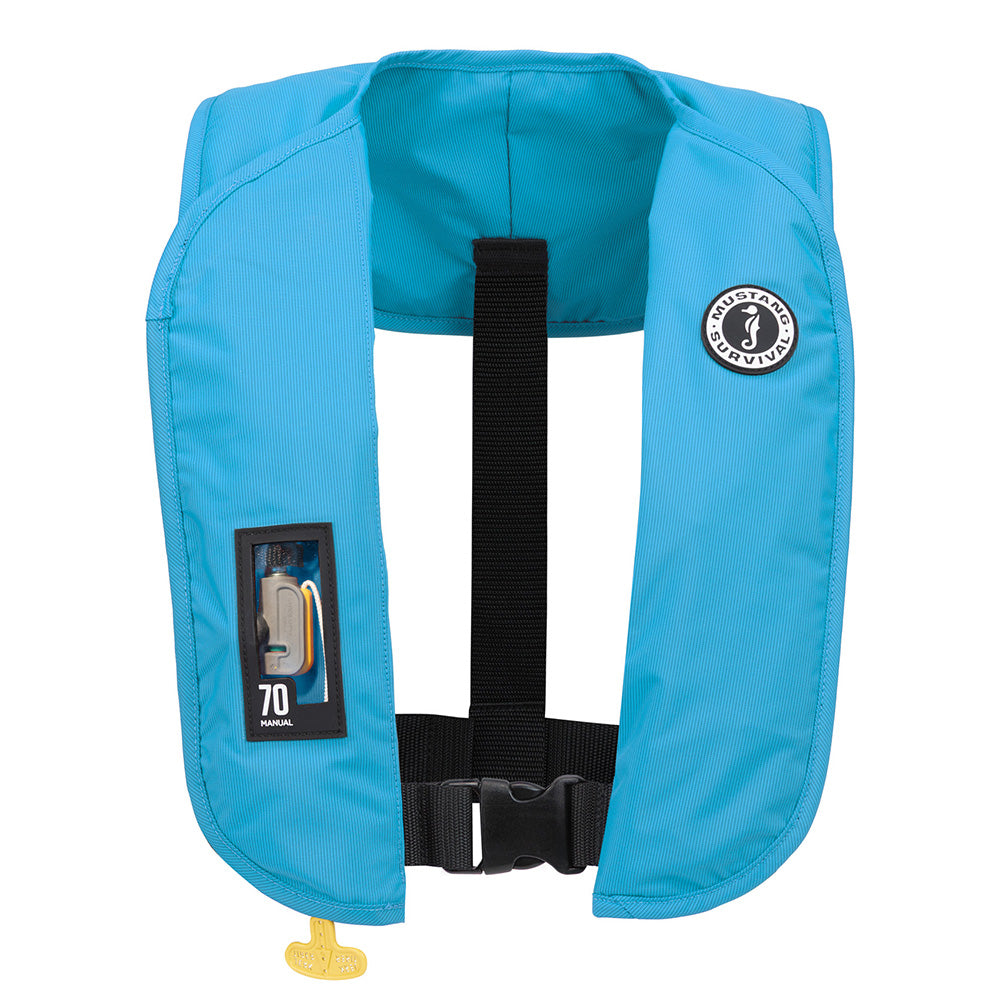 MUSTANG MIT 70 MANUAL INFLATABLE PFD - AZURE (BLUE)