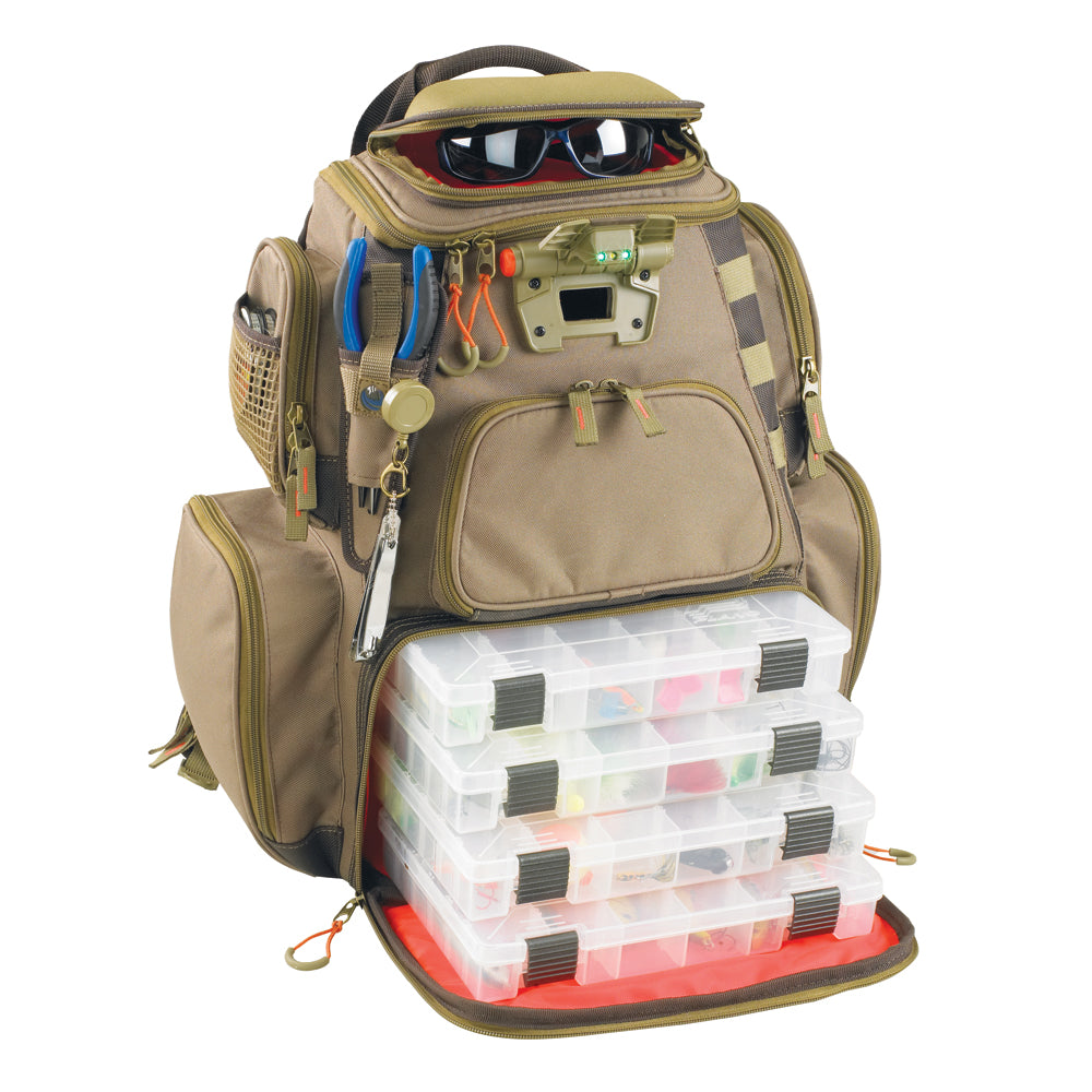 WILD RIVER NOMAD LIGHTED TACKLE BACKPACK W/4 PT3600 TRAYS